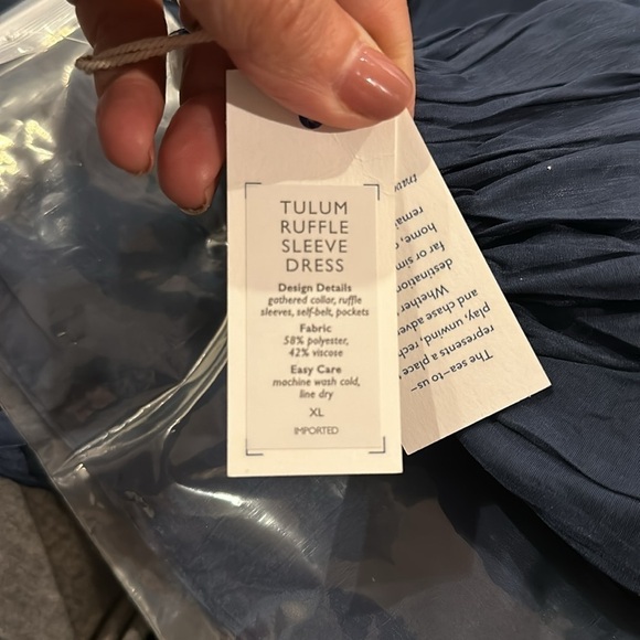 MerSea Tulum Ruffle Dress NWT | size XL Navy Blue - Picture 6 of 9